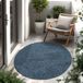 Paco Home Vloerkleed Rond Blauw Polypropyleen 80 cm