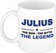 Bellatio Decorations naam cadeau mok - Julius - man myth legend - koffiemok - 300 ml - collega - vaderdag