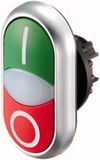 Eaton 284814 dubbele drukknop, lichtmelder, plat, groen I, wit, rood
