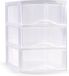 PLASTICFORTE Ladeblokje/bureau organizer met 3x lades - transparant - L26 x B37 x H37 cm