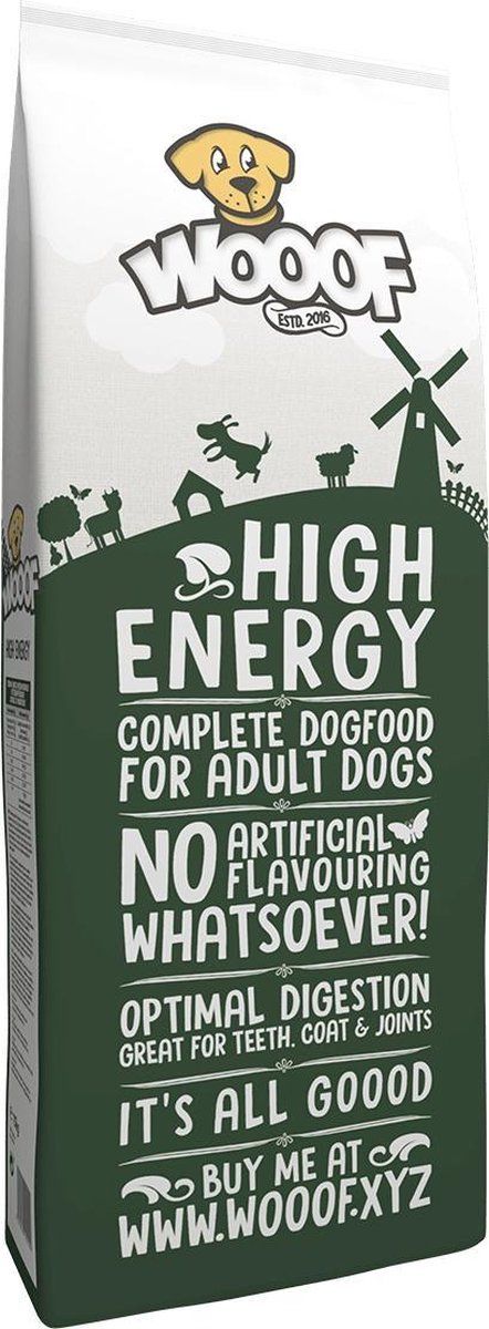 WOOOF High Energy 18KG - Geperst hondenvoer