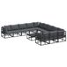vidaXL Tuinbank Set Zwart Aluminium