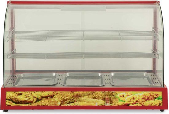 HCB® Warmhoudvitrine - 95 cm - RVS / INOX - 1200W - Rood - 1477