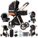 StarTech Kinderwagen 3-in-1 - Combinatiewagen - Opvouwbaar - Omkeerbare zitunit - Compatibel met autostoeltje - Geschikt voor ruw terrein - UV-beschermend zonnedak - Max. 20 kg - Zwart