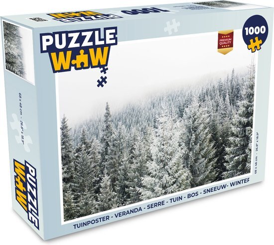 MuchoWow Puzzel Bos - Sneeuw - Winter - Seizoenen - Dennenboom - Legpuzzel - Puzzel 1000 stukjes volwassenen - Sinterklaas cadeautjes - Sinterklaas voor grote kinderen