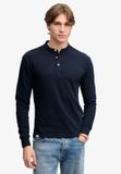 Superdry - Woven Placket Grandad Top - Hommes - Coton - Taille M - Bleu