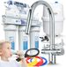 RO7 Ari filtre à eau sous évier, osmose inverse avec 7 étapes, minéralisation et ionisation, 75 GPD, avec robinet chromé