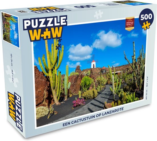 MuchoWow Puzzel Een cactustuin op Lanzarote - Legpuzzel - Puzzel 500 stukjes