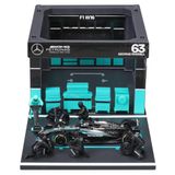 Bburago PitPass F1 Mercedes AMG Petronas F1 W16#63 Russel '25 - schaal 1:43 boxgaasset modelauto formule 1 die-cast originele verzamelauto speelgoedauto, vanaf 3 jaar (18-38458R)