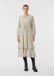Comma Jurk Beige Gestipt Manche Long Col V Ligne 46