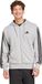adidas Sweat à capuche Essential Three Stripes French Terry Fullzip, Medium Grey Heather/Black, XXL