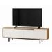 BEAUX MEUBLES PAS CHERS Meuble Tv 65 Pouces 2 Portes 2 Niches Chêne Et Blanc L 160 H 45.1 P 35.5 Cm