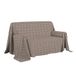 PENSIERI DELICATI Bankhoes 250 x 290 cm, gemaakt in Italië, 100% puur katoen, patroon tartan, beige, ideaal als sprei voor bank of zomerdeken (tweepersoonsbed)