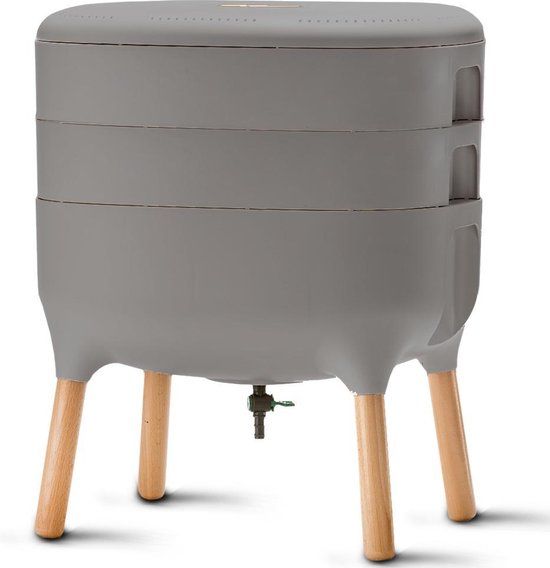 Plastia Wormenbak - Worm Composter - Antraciet - 75 l - Zwart