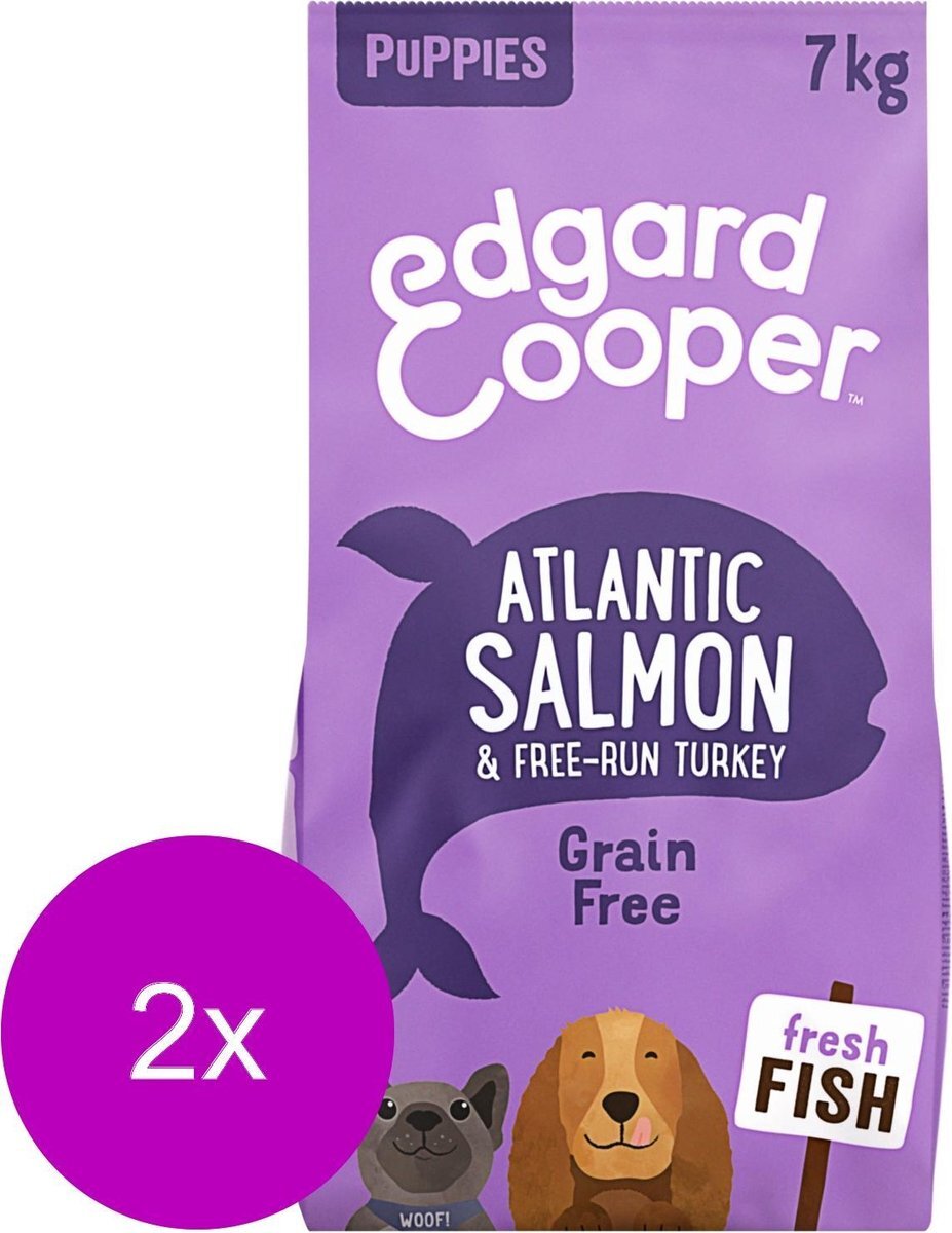 Edgard & Cooper Edgard&Cooper Puppy Graanvrij Zalm&Kalkoen - Hondenvoer - 2 x 7 kg