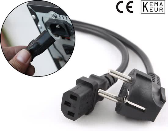 Computer Netkabel - Aansluitsnoer met KEMA Keur - 1.8 meter Apparaatsnoer Schuko naar C13 o.a voor Computers