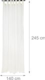 Merkloos Vitrage met lussen - 245 x 140 cm - 2 stuks - crème