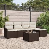vidaXL Tuinbank Set 6-delig Bruin Polywood