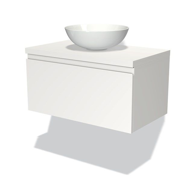 Maxaro Badkamermeubel Modulo Plato 80cm Mat Wit 1 Lade Greeploos