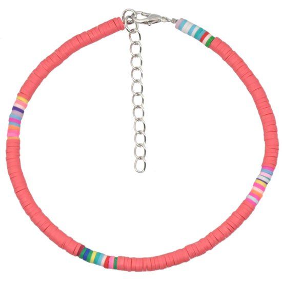 Deja Jewels Lookinggoodtoday Vrolijke Enkelband met 4mm Kralen - Roze