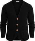 OMBRE Trui - Regular Fit - Katoen - Lange Mouw Zwart L