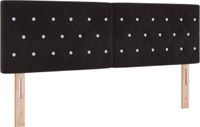 vidaXL - Hoofdbord - Zwart - 144 cm - Fluweel
