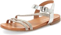 Tamaris Dames 1-28120-46 Platte Sandalen, Metallic Silber, Maat 38
