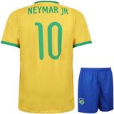 Kingdo B.V. Neymar Brazilie Voetbaltenue - Voetbal Tenue Kinderen - Shirt en Broekje - Maat L