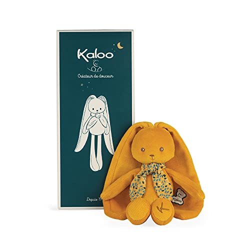 Kaloo - Lapinoo - pluche haas - eerste knuffeldier van corduroy - 35 cm - okerkleuren - superzachte materiaalmix - geschenkdoos - vanaf de geboorte, K972200