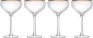 Mikasa verres à champagne, coupes, set de 4 pièces, 0.35 L, verre sans plomb, bord doré - Sorrento