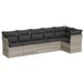 vidaXL 7-delige loungeset met kussens, lichtgrijs, polyrattan