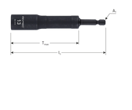 Rotec Hoekdopsleutel flexibel 15 | E6,3 | Bitopname | SW 8x115 - 822.1008