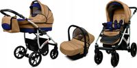 BabyLux® Largo | Ensemble de poussette 3 en 1 | Coffe Sailor Blue | Poussette combinée | Ensemble de poussette |