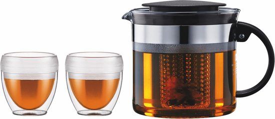 Bodum Bistro Theepot - 1L - Zwart - Dubbelwandig - Met Filter