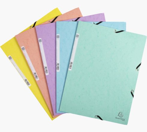 Exacompta A4 Pressboard File Folder - Assorted Colors (Pack of 5)