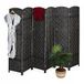 Relaxdays Kamerscherm 6 panelen - 170x240 cm - opvouwbaar - zwart