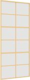 vidaXL Schuifdeur 90x205 cm mat ESG-glas aluminium goudkleurig