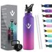 HoneyHolly Drinkfles - 750ml - RVS Waterfles met Herbruikbaar Rietje (2 Doppen), Lekvrij en Vacuüm-Geïsoleerd, BPA-vrij, Ideaal voor Sport & Outdoor, School en Fitness