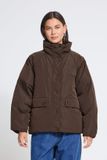 ICHI Dames Winterjas IHBUNALA DOWN JA9 Puffer Lange Mouw Effen Polyester Koffieboon Maat S