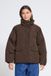 ICHI Dames Winterjas IHBUNALA DOWN JA9 Puffer Lange Mouw Effen Polyester Koffieboon Maat S