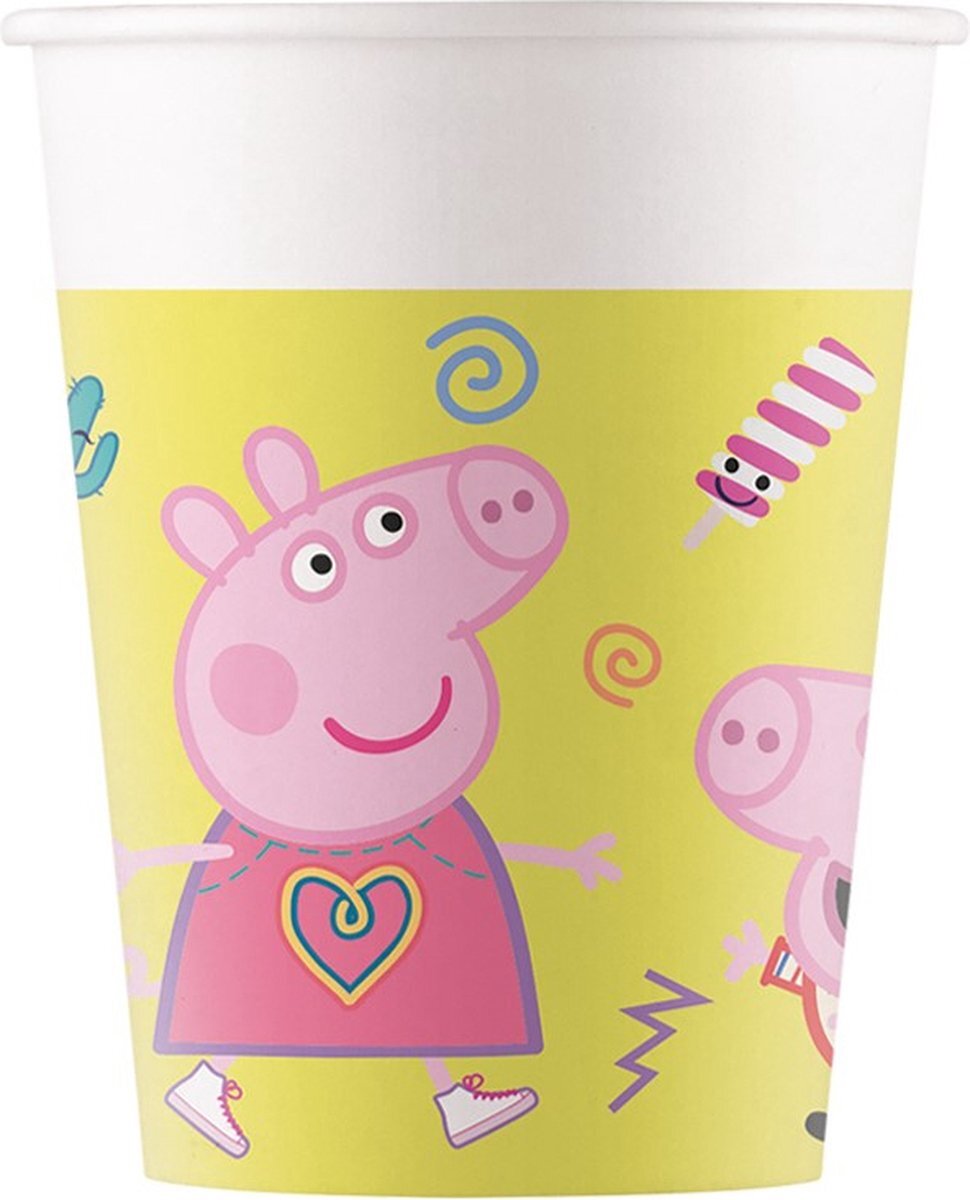 Procos Bekers Peppa Pig Junior 200 Ml 8 Cm Karton Geel 8 Stuks