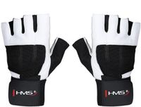 HMS Teko Sp. z o.o. HMS RST04 Serie - Fitness Handschoenen - Wit-Zwart - Siliconen Grip - Polsstabilisator