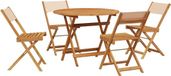 vidaXL 5-delige tuinset, massief hout en stof, beige