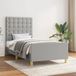 Maison Exclusive - Lit cadre avec tête de lit gris clair 90 x 190 cm, tissu