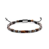 Frank 1967 7FB-0837 Heren Armband Kralenarmband Tijgeroog & Hematiet Zilverkleurig