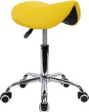 KKTONER Selle tabouret, tabouret de travail, réglable en hauteur, rotatif, tabouret de bureau avec siège selle, jaune
