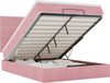 vidaXL - Ottoman bed met matrassen en LED's - 140x200cm - fluweel - roze