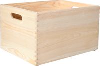 Creative Deco XXL Grote Houten Doos Kist | 40 x 30 x 24 cm | met Handgrepen | Kerst, Kerstmis Cadeau