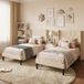 Bealife AF14 Bedframe - 200 x 90 cm - Gestoffeerd Hoofdbord - Beige