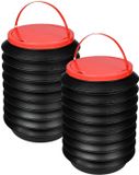 Benson Petite poubelle - 2x - Pliable - Avec couvercle - Noir - 17 x 25 cm